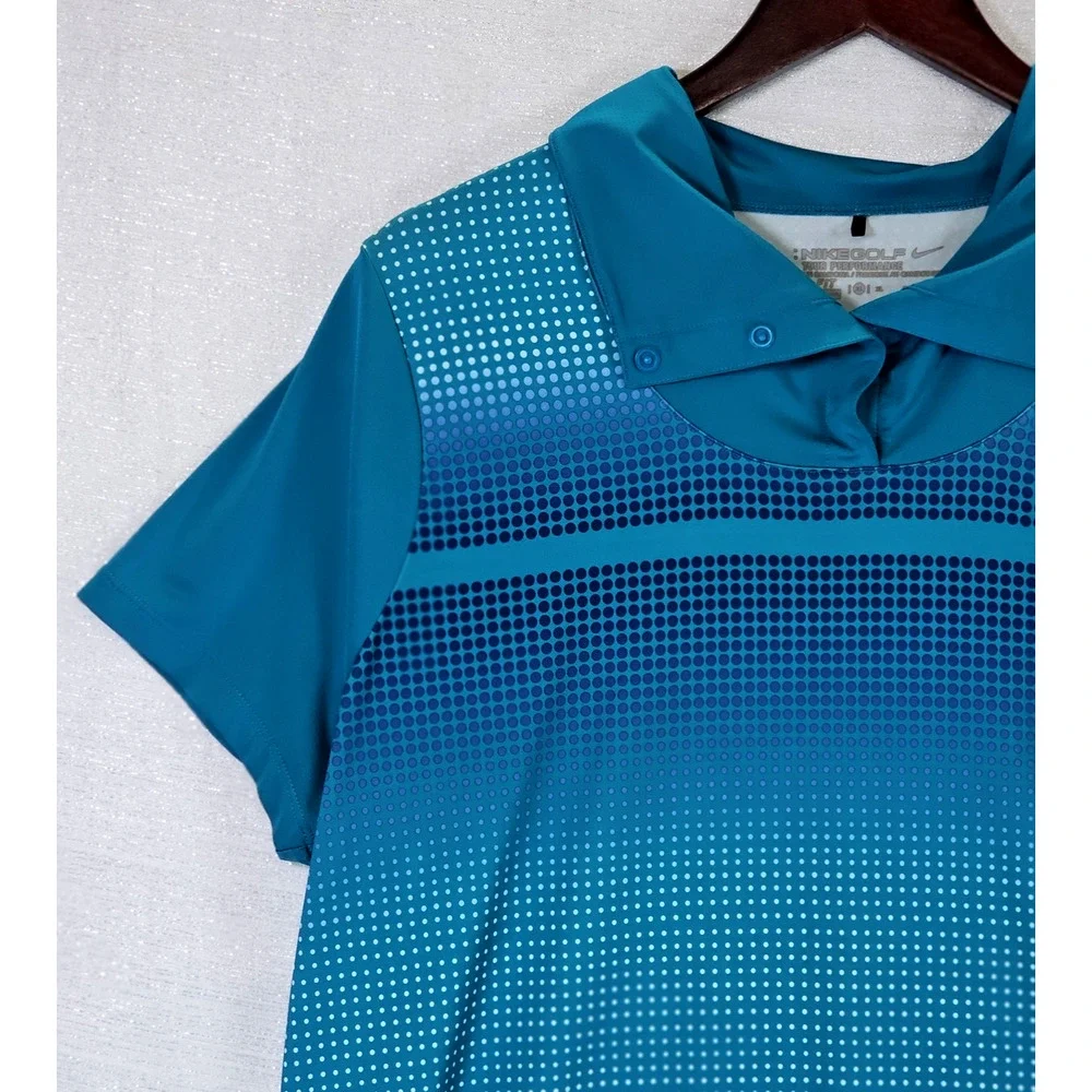 Nike Golf Tour Performance Dri-Fit Men's XL Polo Lightweight Stretch Blue Teal